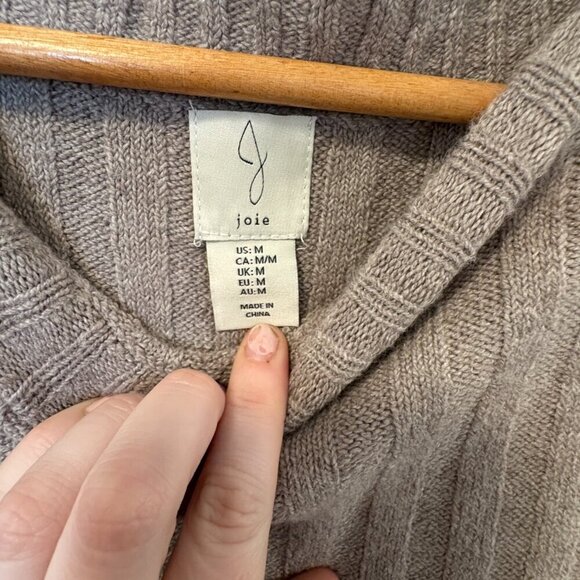 JOIE Knit Sweater Dress Brown NWT Ribbed Soft Stretchy Size M Belted - Picture 8 of 11